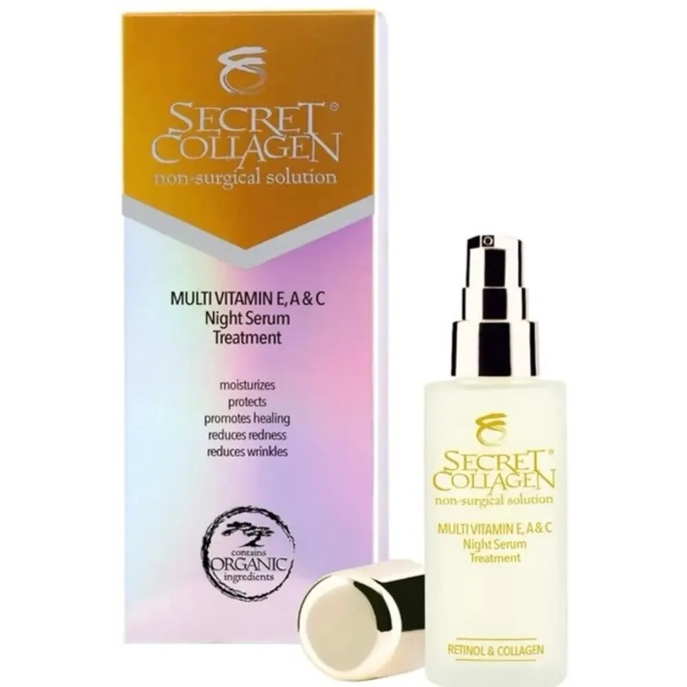 Secret Collagen Vitamin E A C Night Serum with Retinol‎ Firming Hydrating NEW